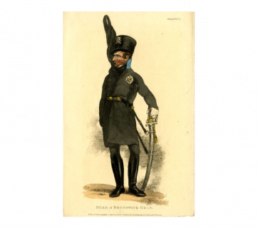Portrait of Frederick William, Duke of Brunswick, wearing the uniform of the Black Brunswickers. British Museum, no. 1865,0114.712